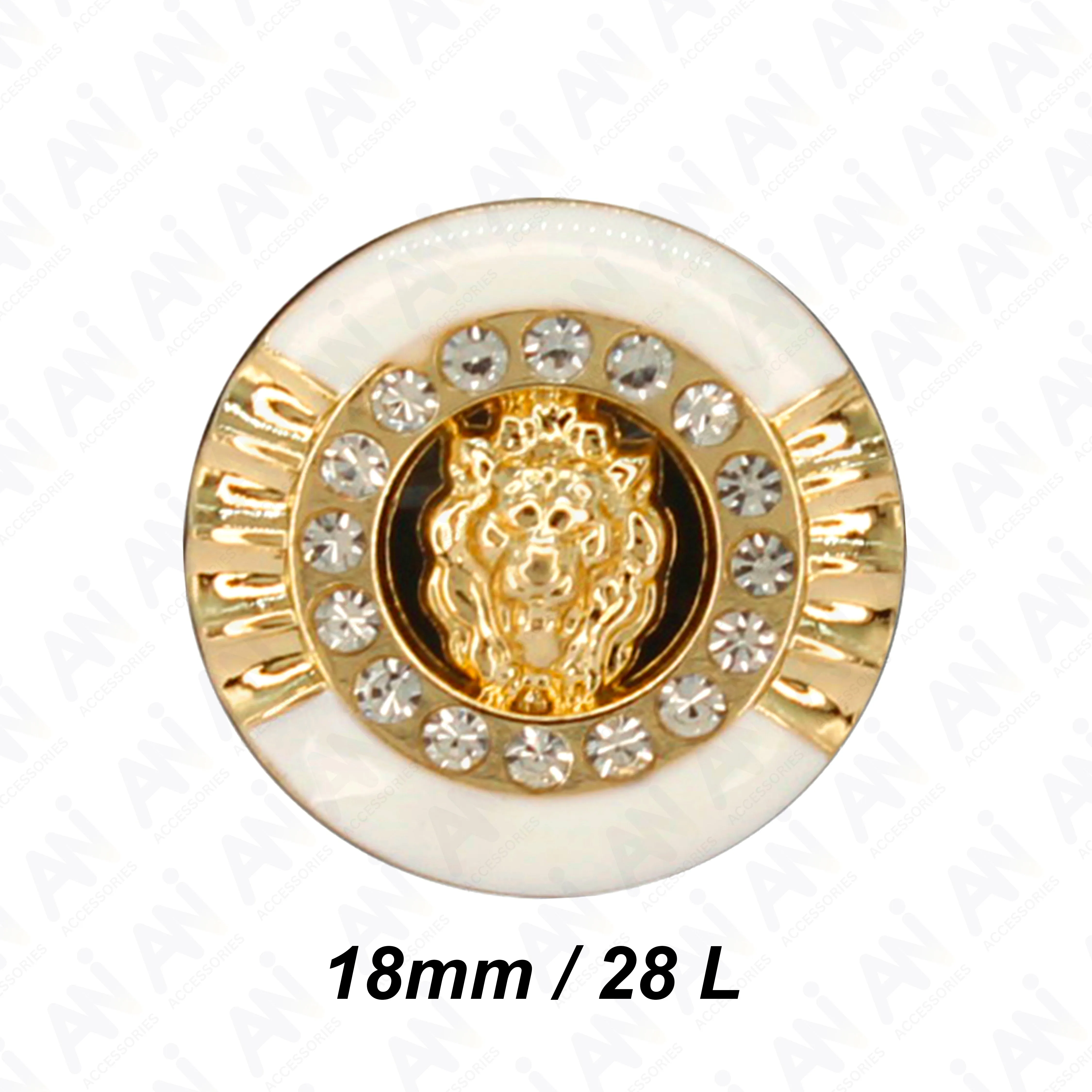 12mm Lion Rhinestone Shirt Buttons