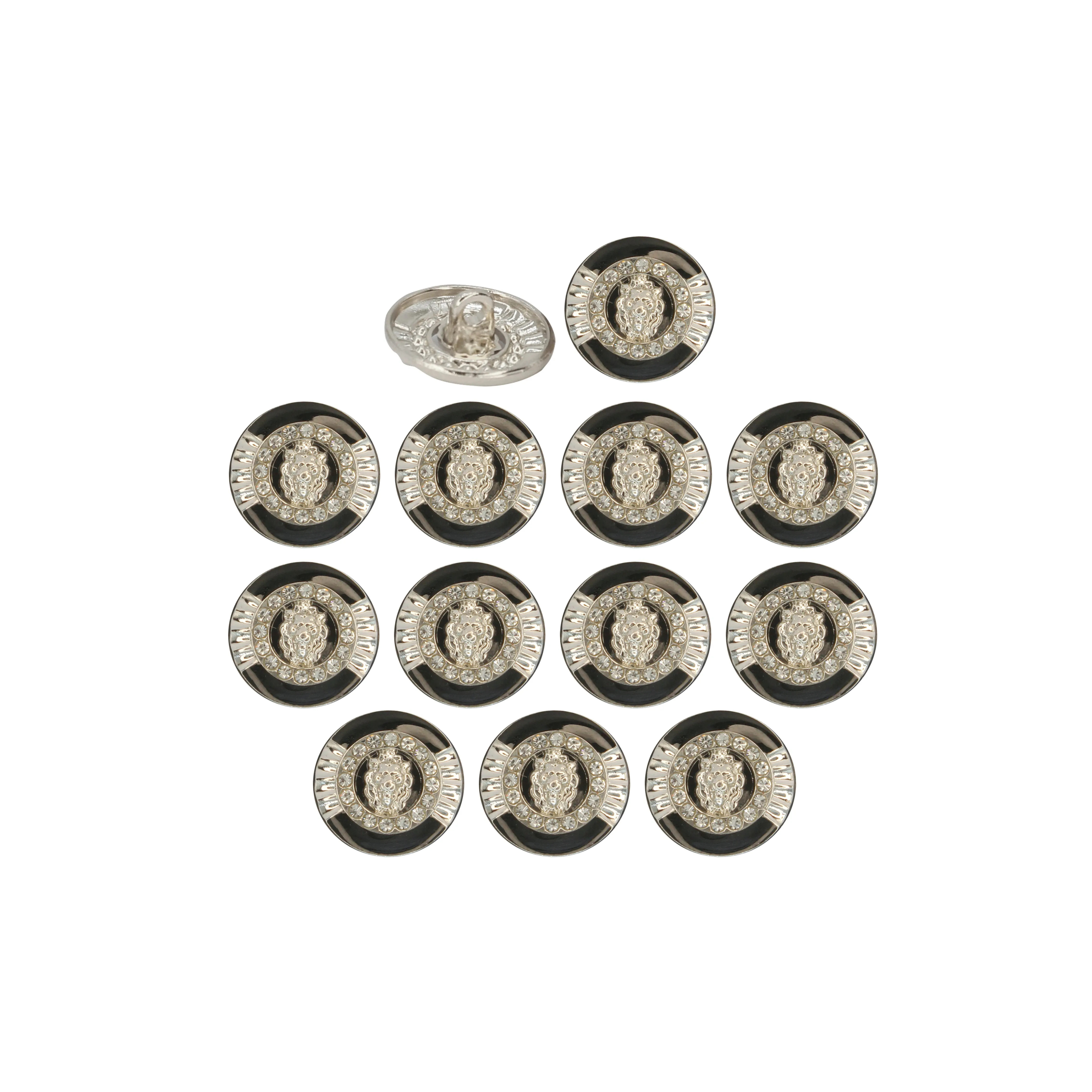 12mm Lion Rhinestone Shirt Buttons