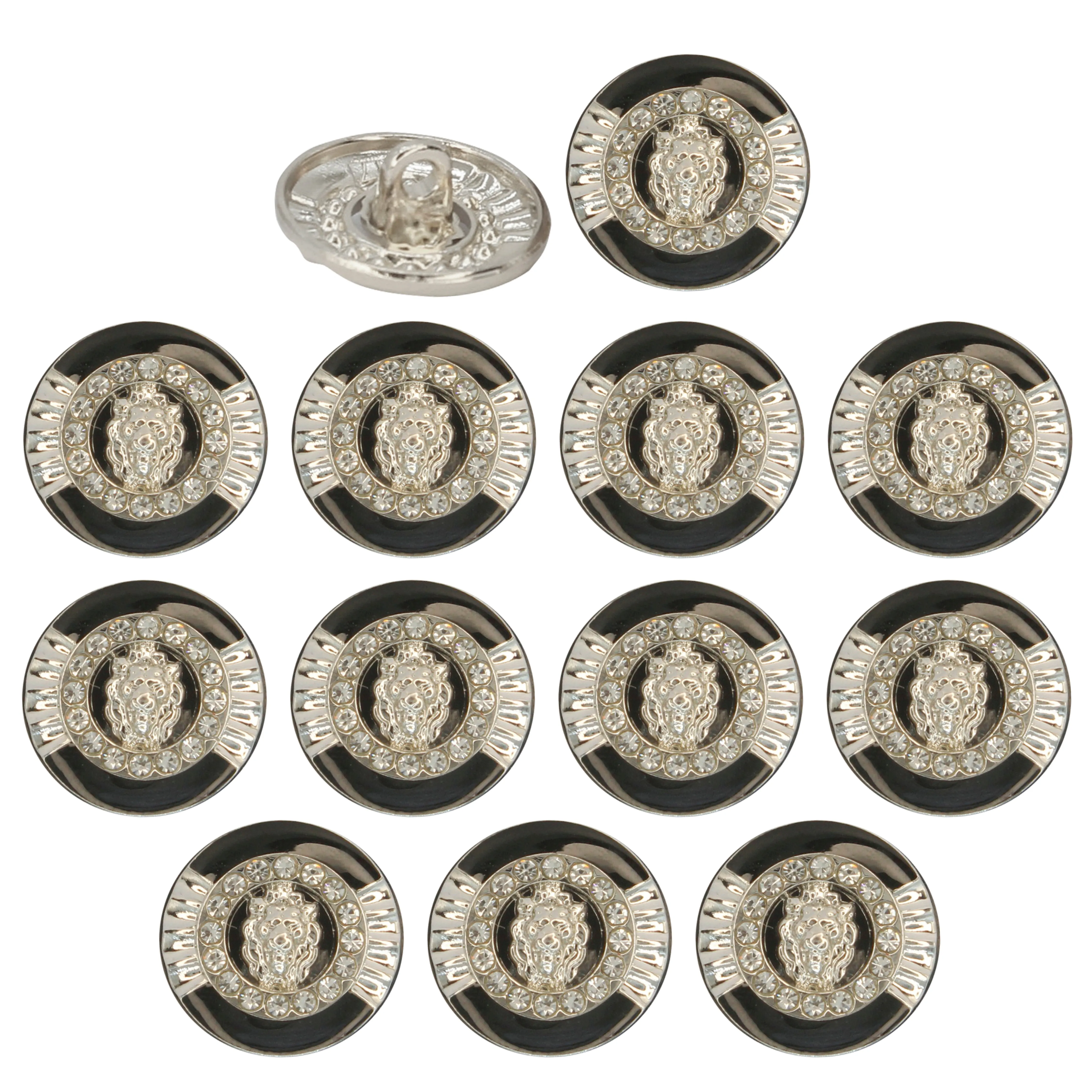 12mm Lion Rhinestone Shirt Buttons
