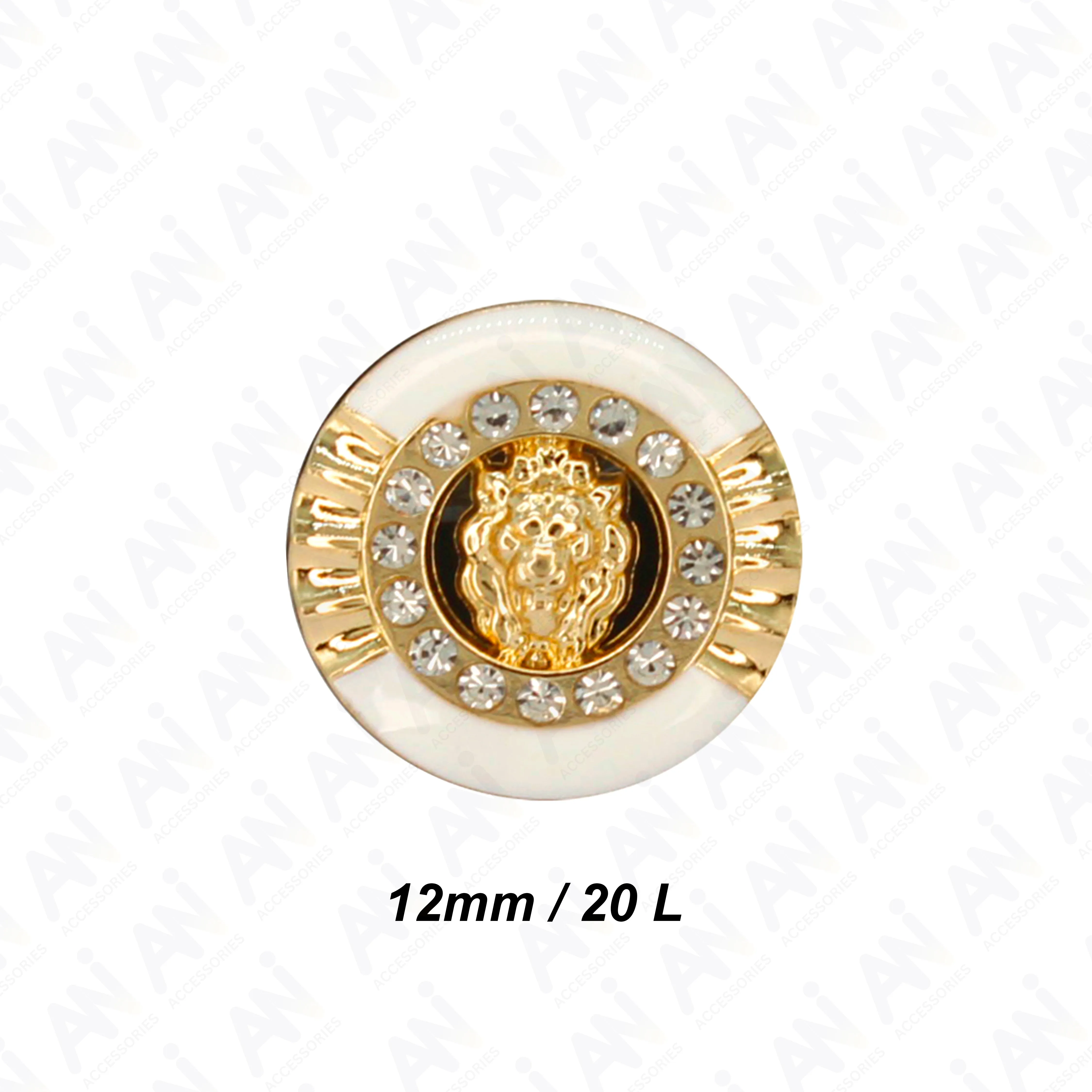 12mm Lion Rhinestone Shirt Buttons
