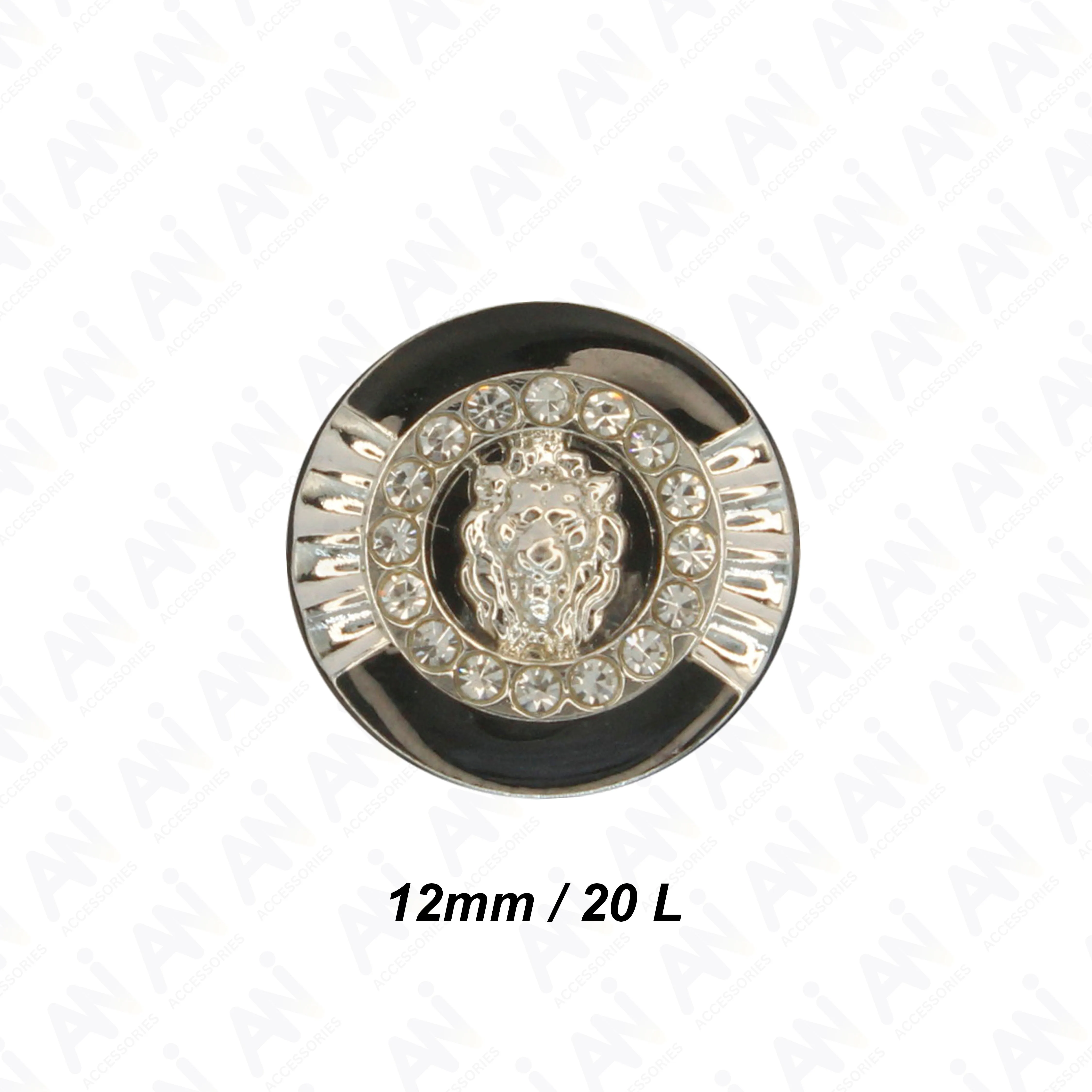 12mm Lion Rhinestone Shirt Buttons