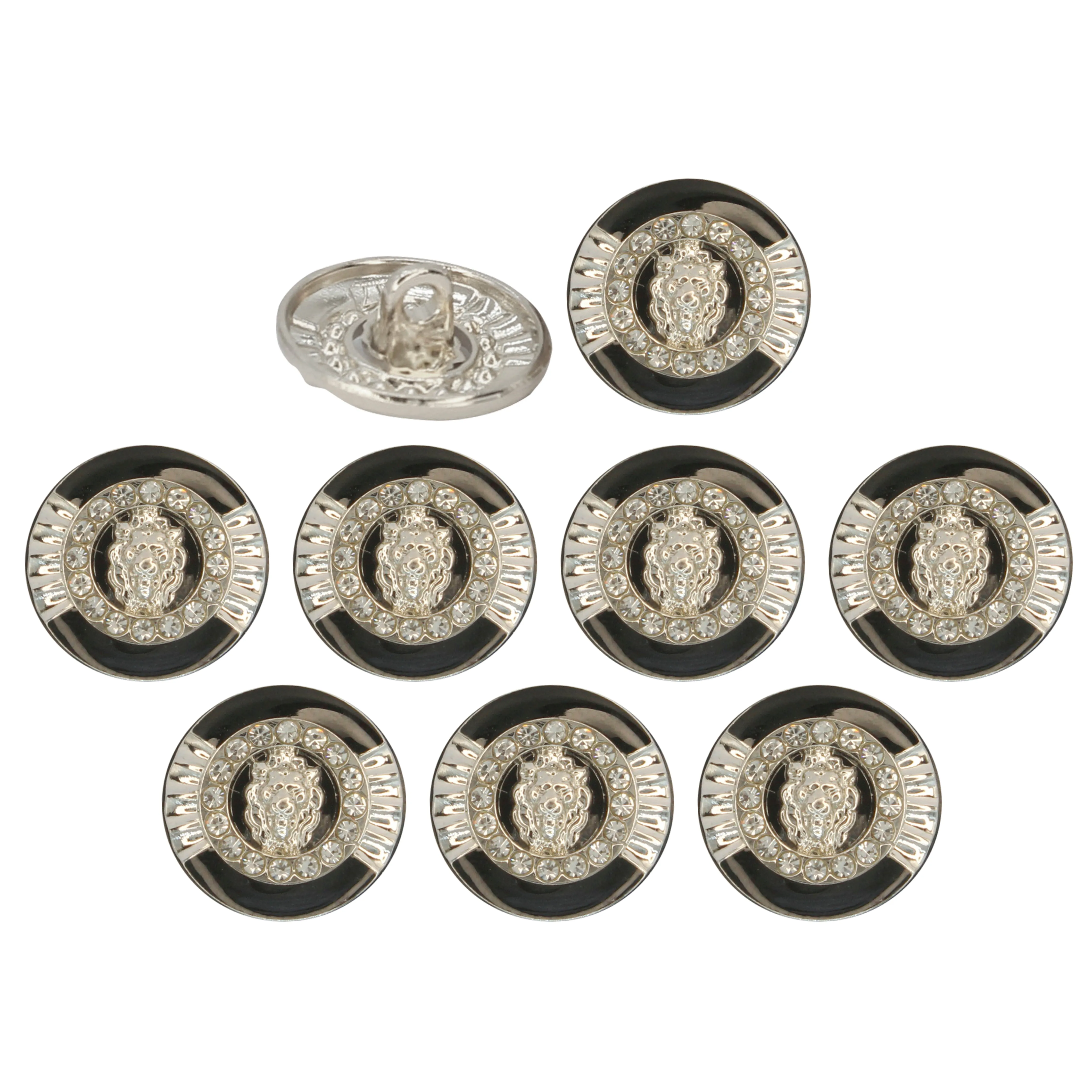12mm Lion Rhinestone Shirt Buttons