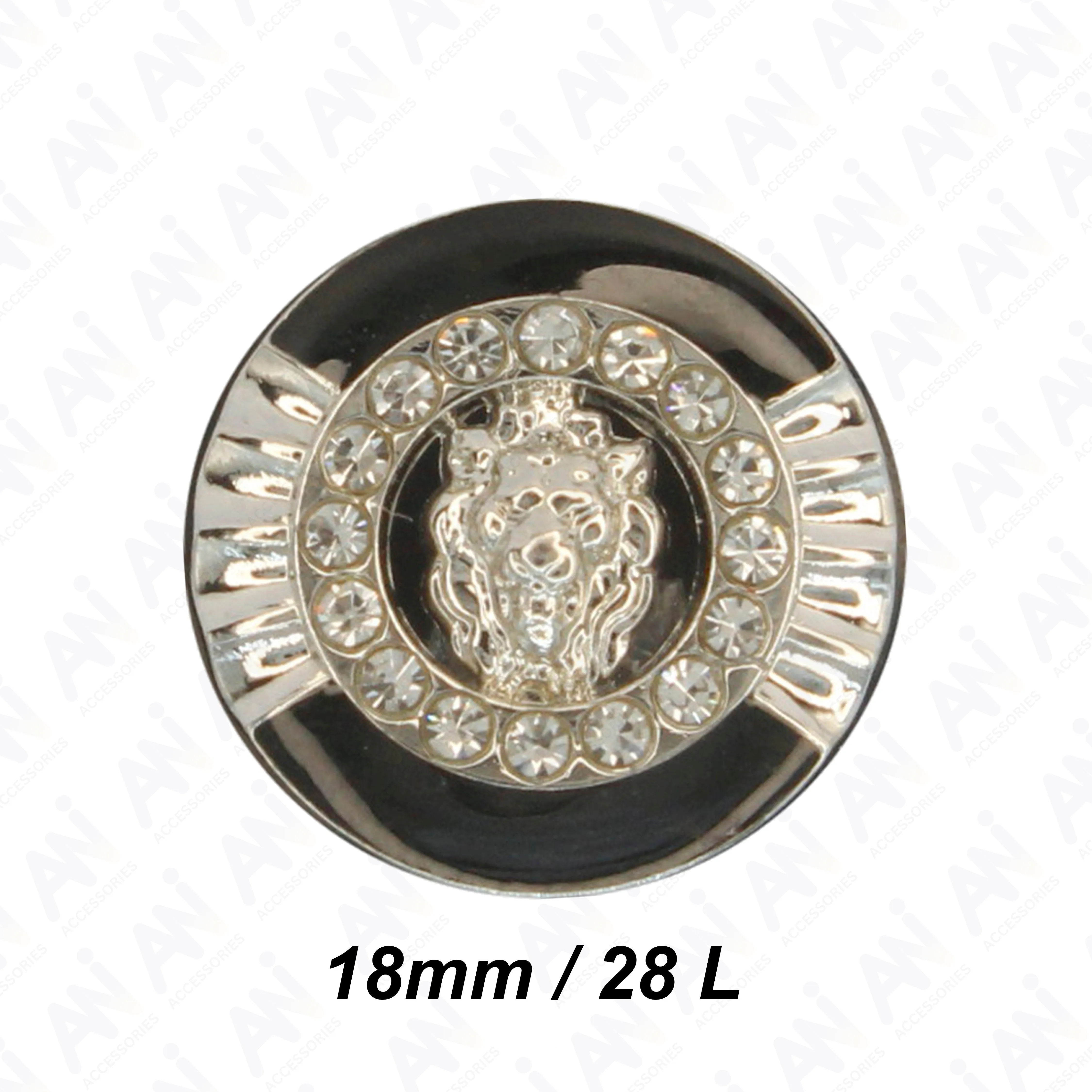12mm Lion Rhinestone Shirt Buttons