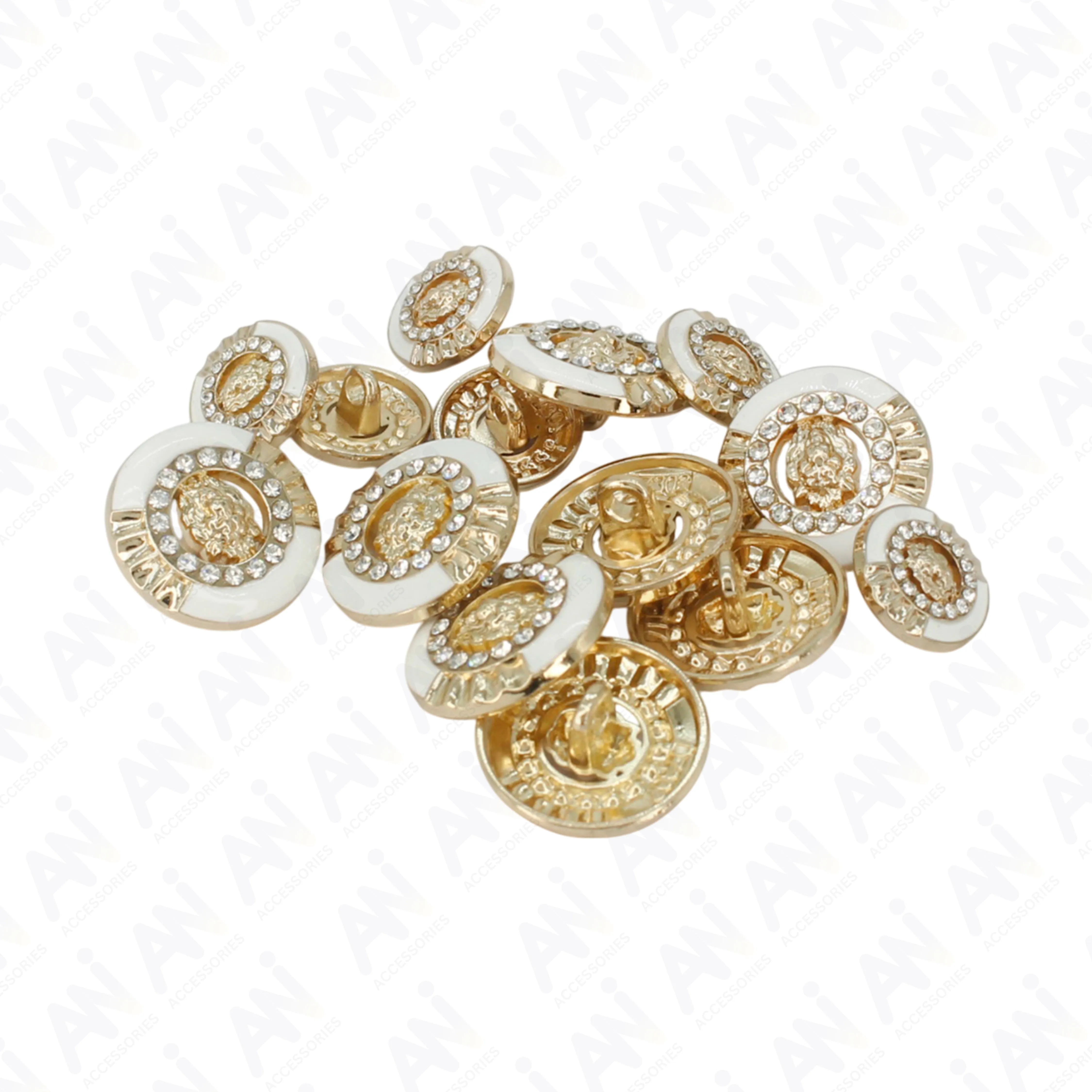12mm Lion Rhinestone Shirt Buttons