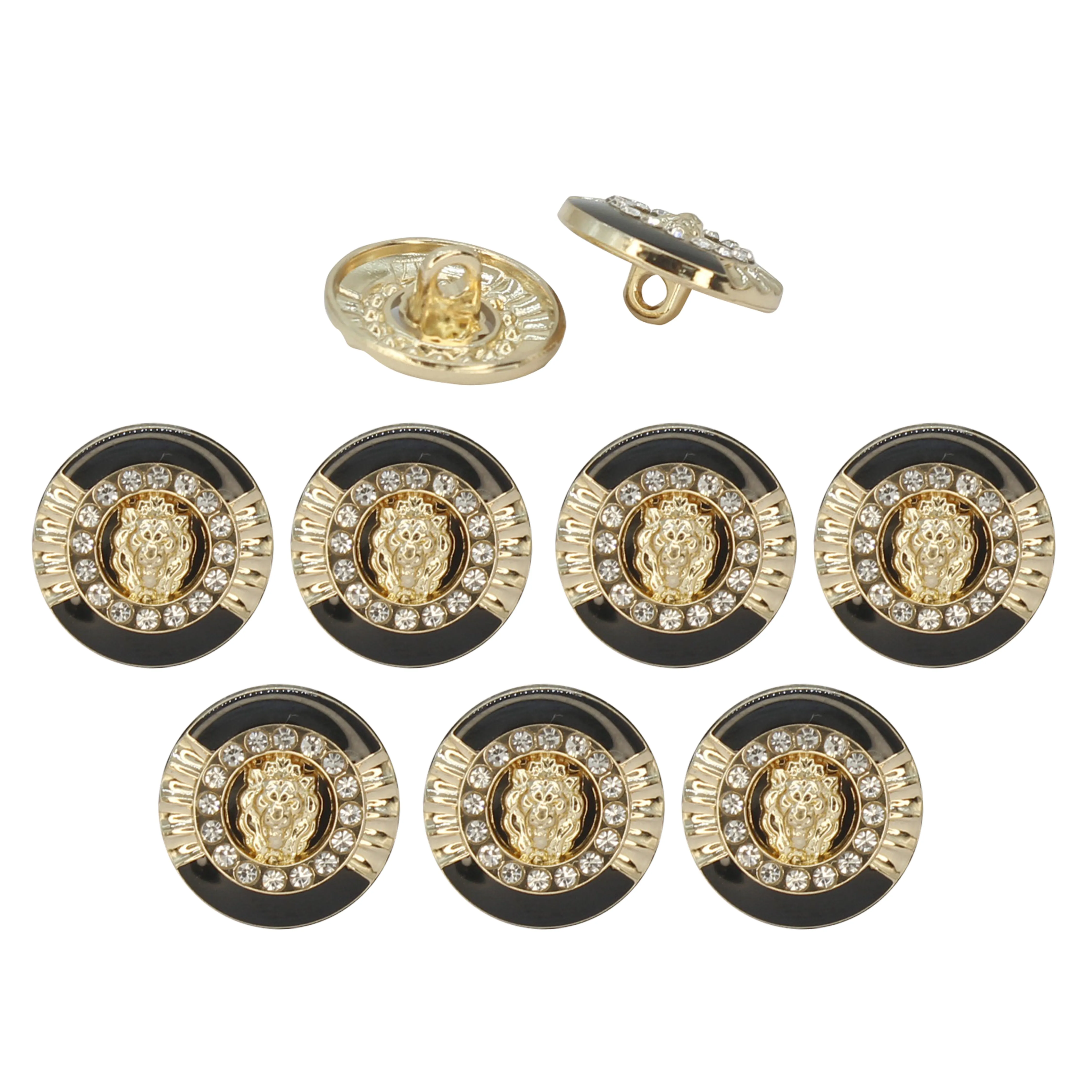 12mm Lion Rhinestone Shirt Buttons
