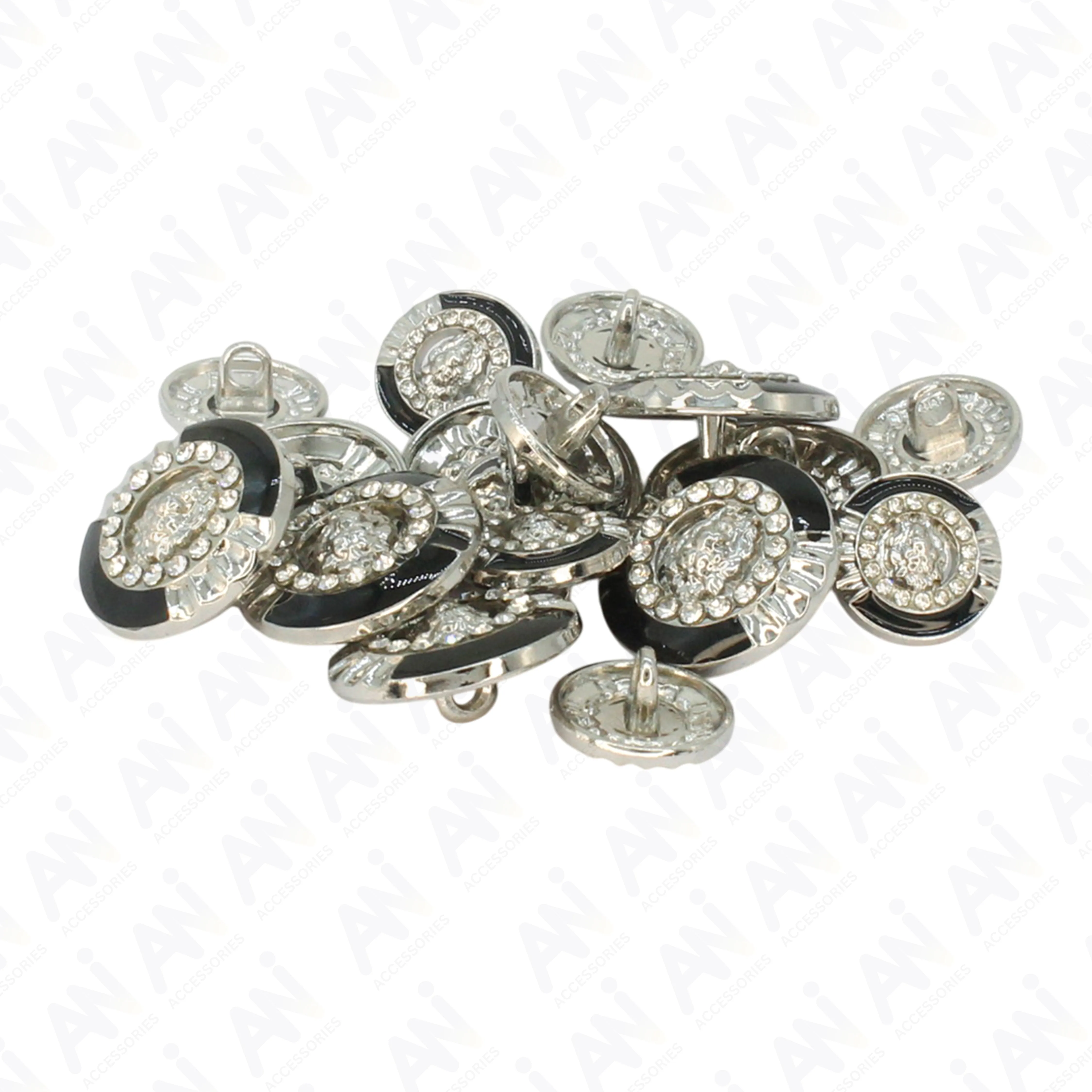 12mm Lion Rhinestone Shirt Buttons
