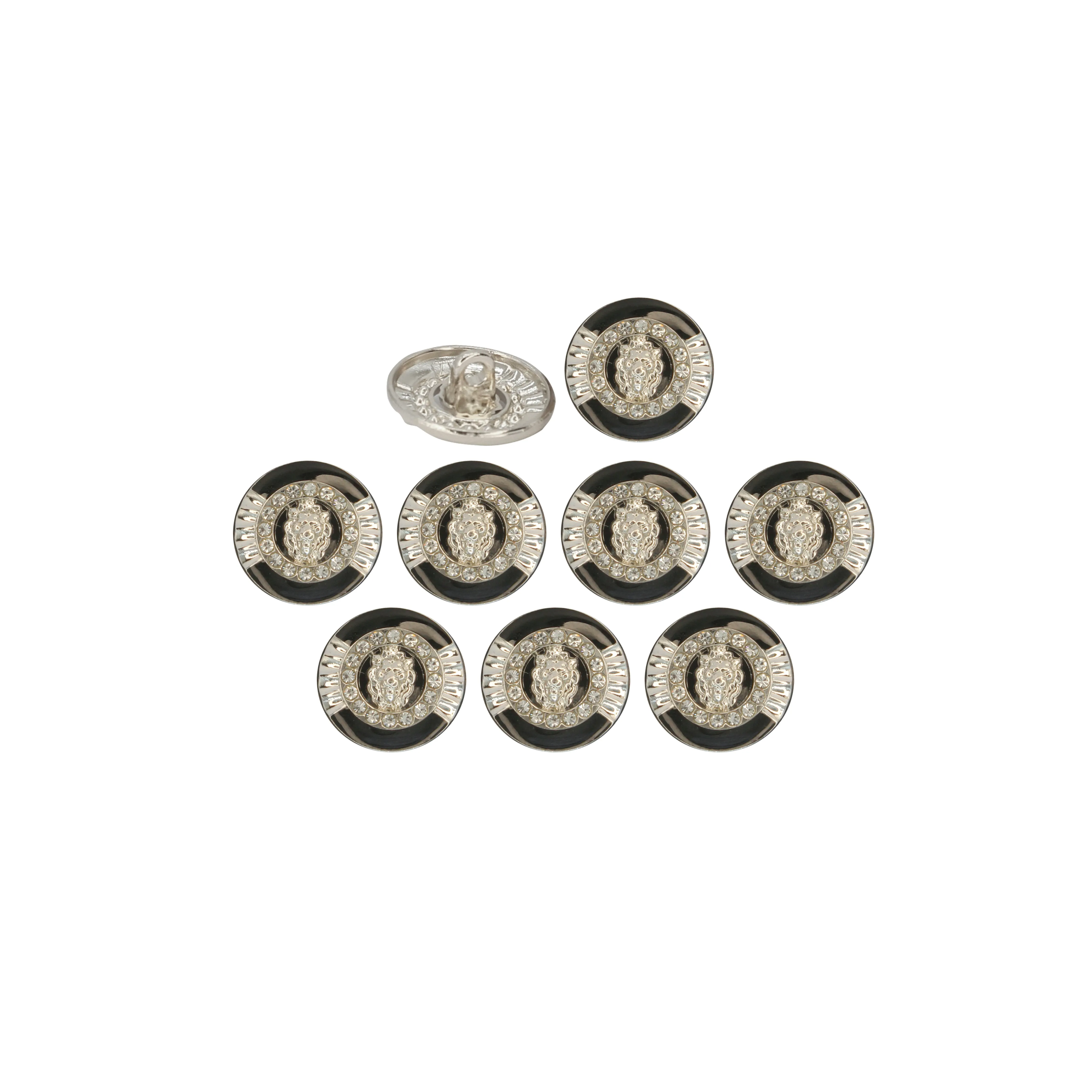 12mm Lion Rhinestone Shirt Buttons