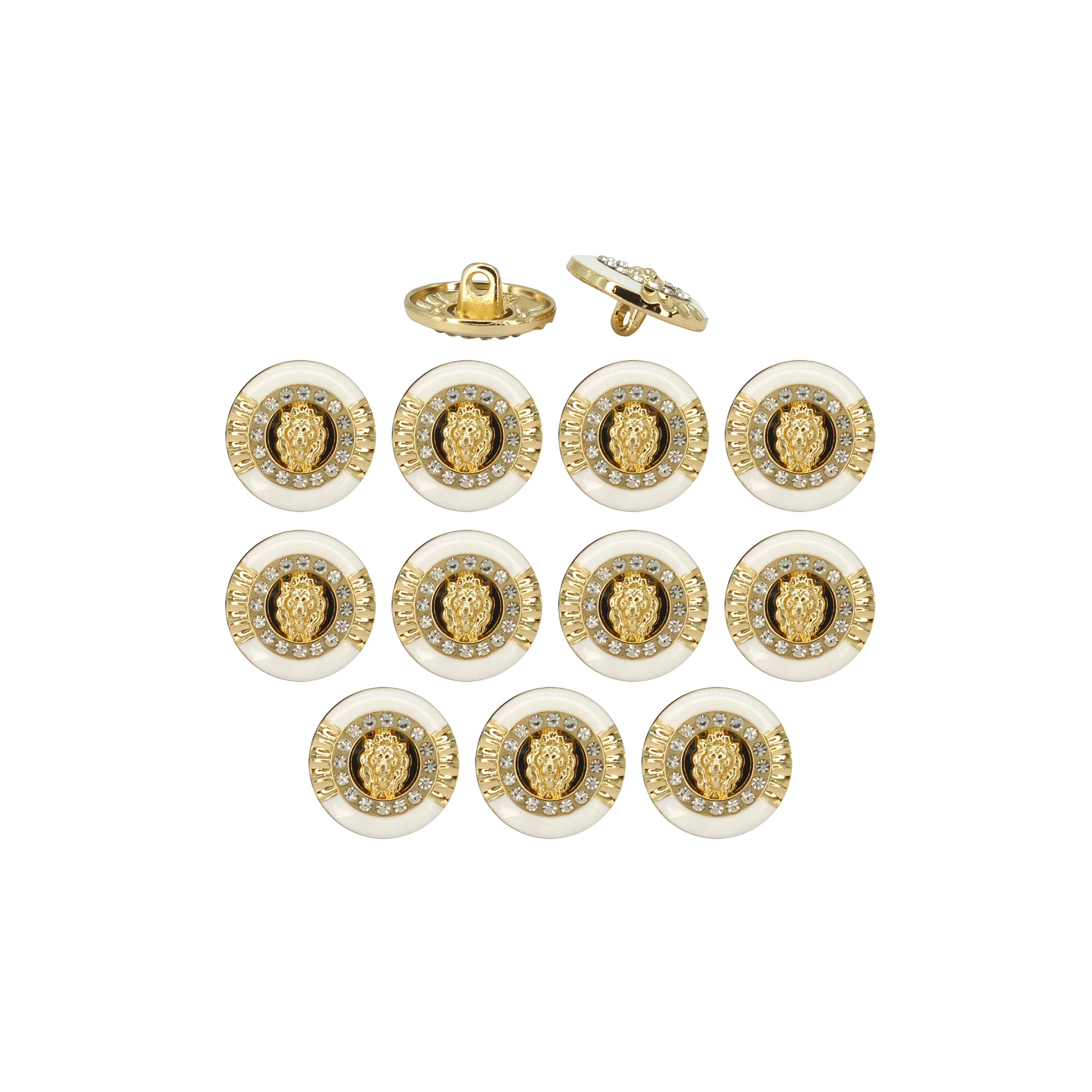 12mm Lion Rhinestone Shirt Buttons