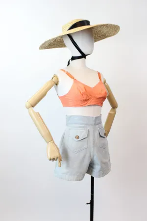 1940s DENIM coin PENNY button shorts xs small | new spring summer