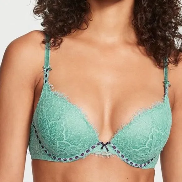 2pc Victoria’s Secret DREAM ANGELS Ribbon Slot Demi Push-Up Bra &amp; Panties Set