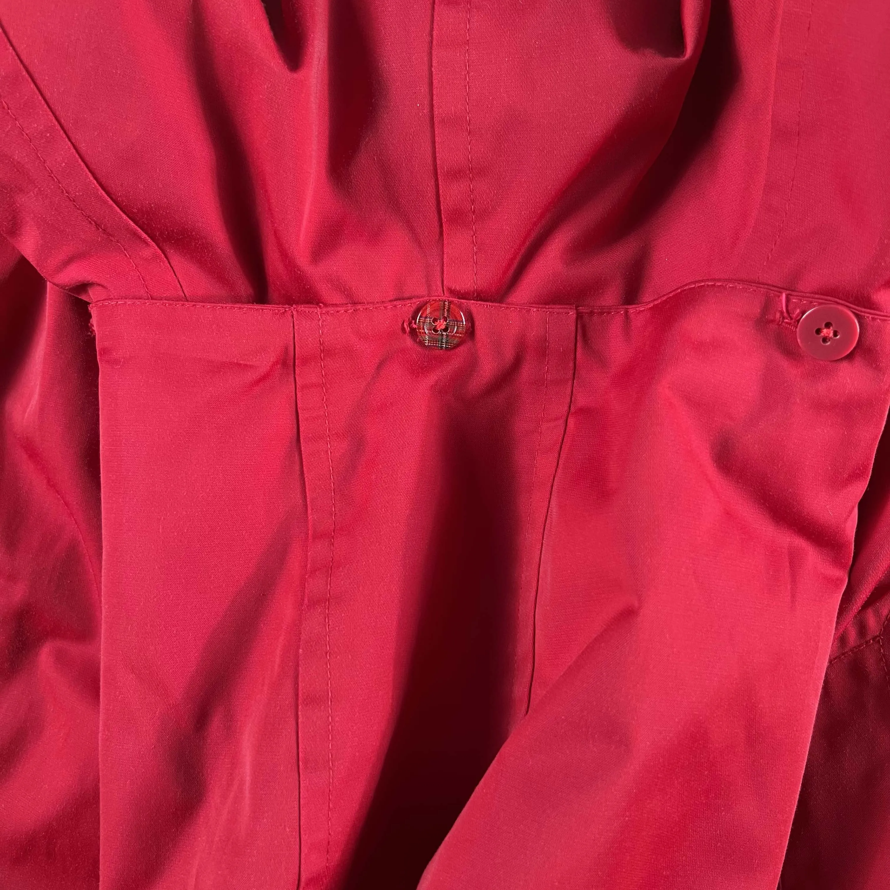 90s London FOG Metal Clasp Red Trench Coat- M