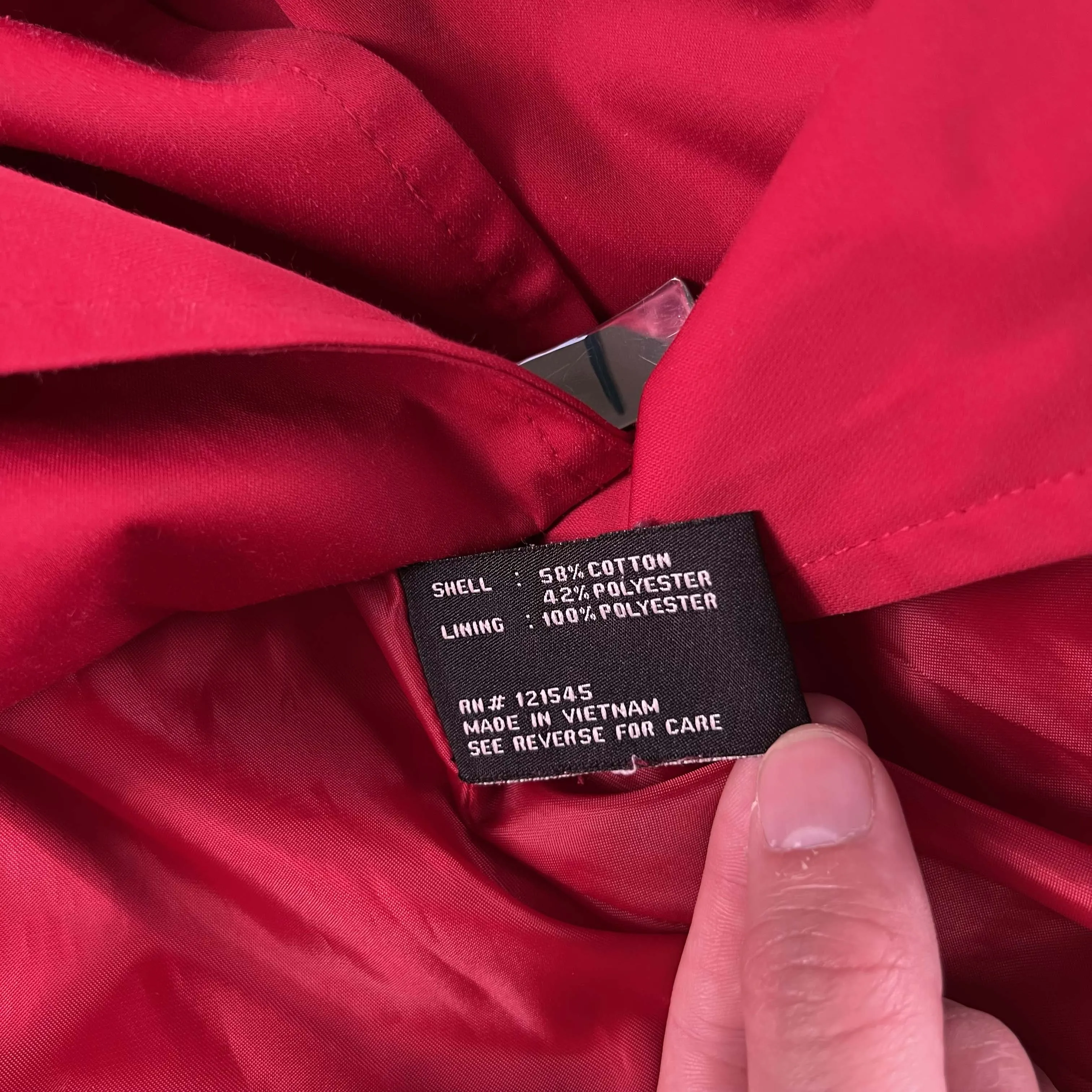 90s London FOG Metal Clasp Red Trench Coat- M