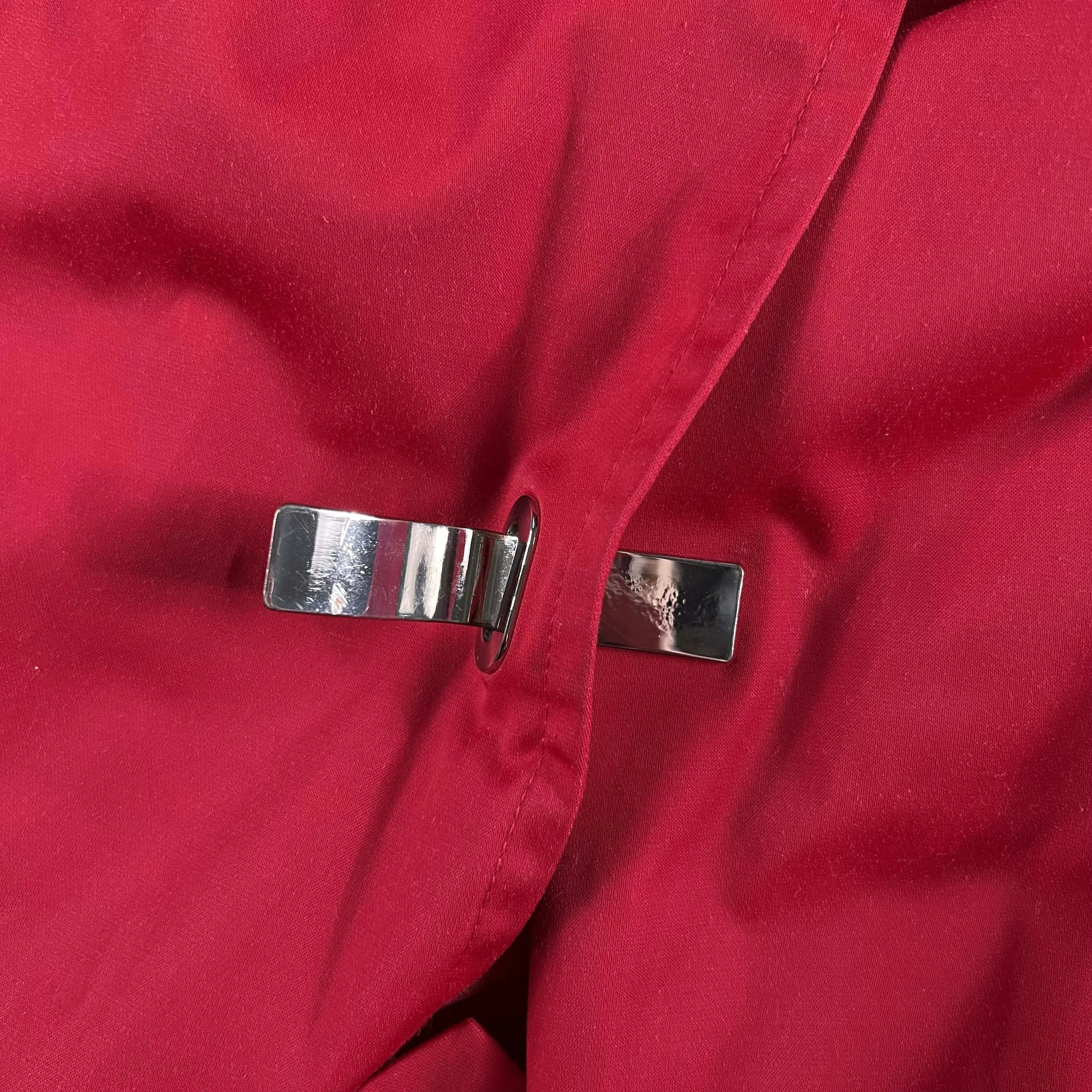 90s London FOG Metal Clasp Red Trench Coat- M