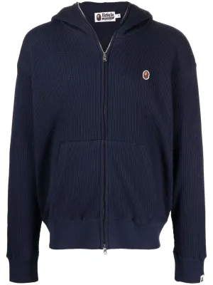 A BATHING APE® textured zip-up hoodie