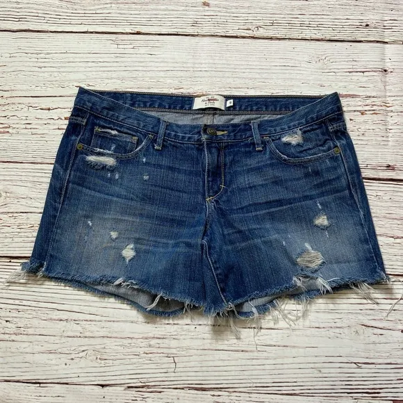 Abercrombie &amp; Fitch Denim Cut Off Jean Shorts Sz 8