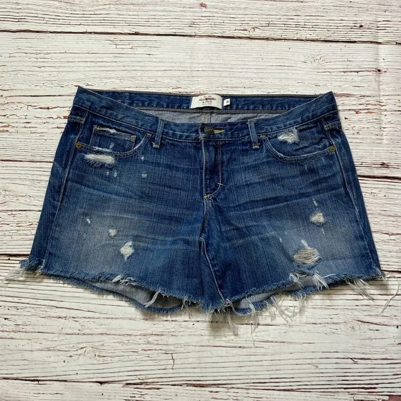 Abercrombie &amp; Fitch Denim Cut Off Jean Shorts Sz 8