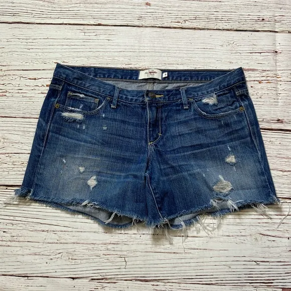 Abercrombie &amp; Fitch Denim Cut Off Jean Shorts Sz 8