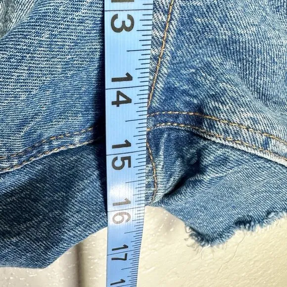 Abercrombie &amp; Fitch Women High Rise The Dad Shorts Medium Blue Wash 36