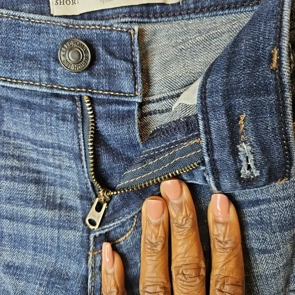 Abercrombie Fitch Annie Distressed Low Rise Y2K Micro Mini Shorts Denim Size 2