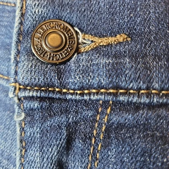 Abercrombie Fitch Annie Distressed Low Rise Y2K Micro Mini Shorts Denim Size 2