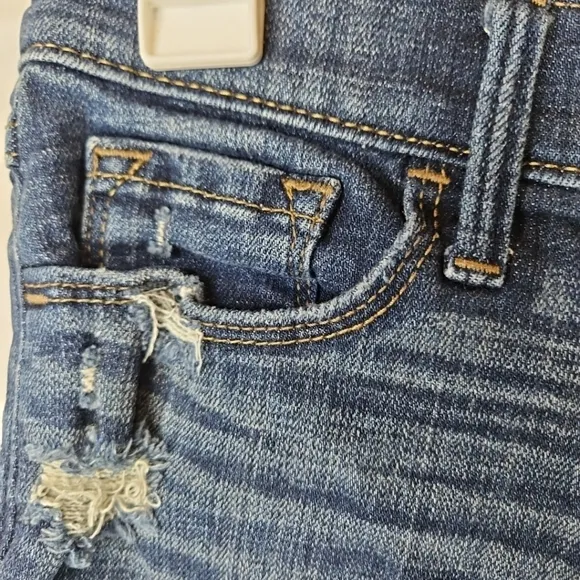 Abercrombie Fitch Annie Distressed Low Rise Y2K Micro Mini Shorts Denim Size 2