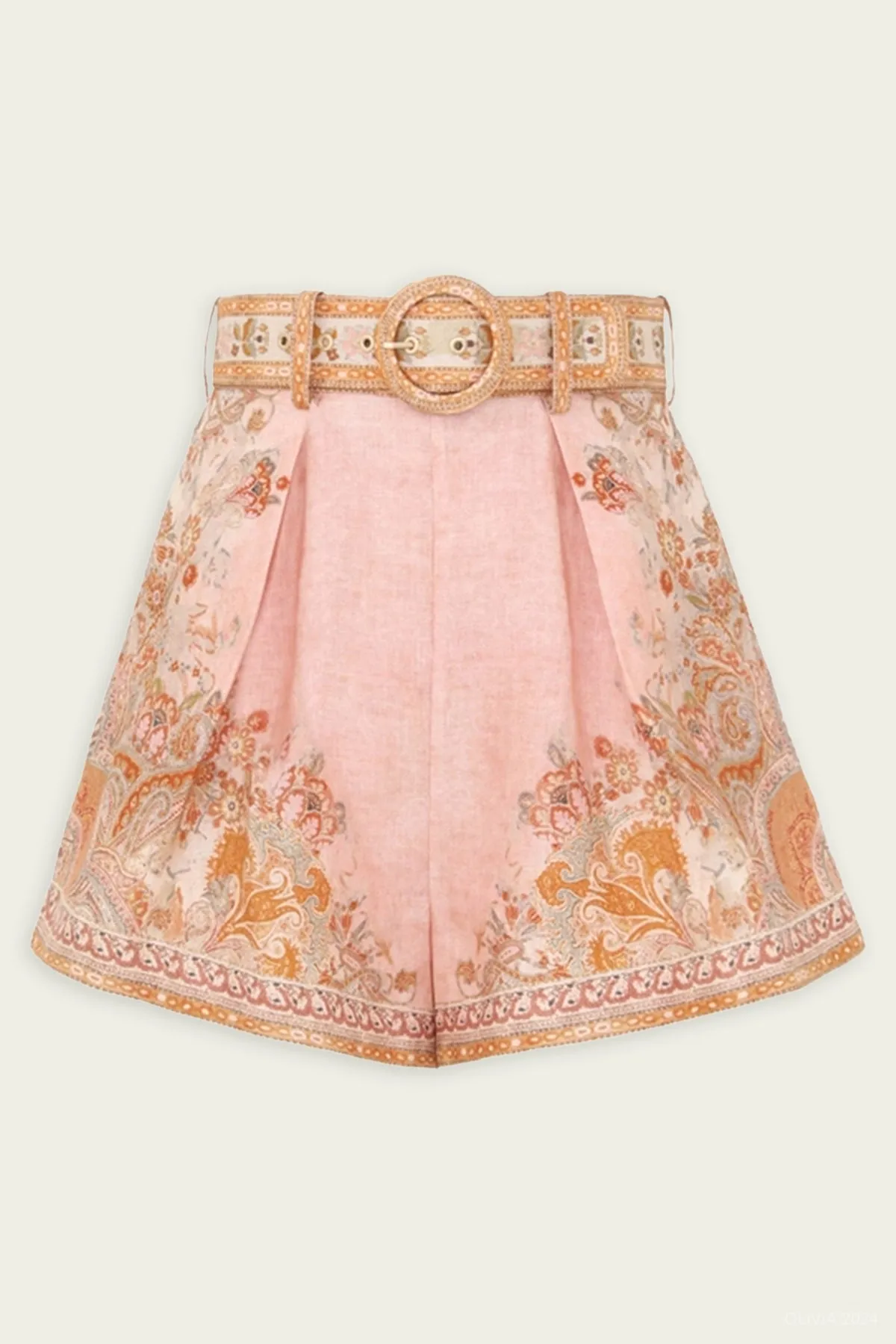 Acacia Tuck Short in Cream Pink Multi