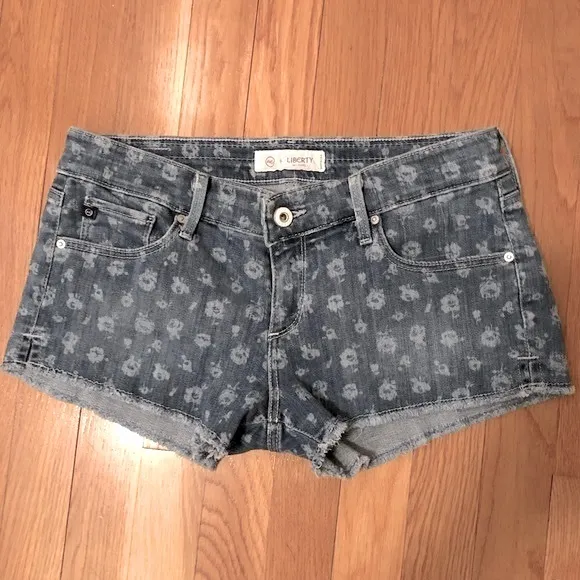 AG Liberty Flowered Jean Shorts