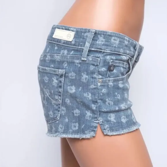 AG Liberty Flowered Jean Shorts