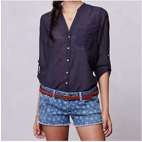 AG Liberty Flowered Jean Shorts