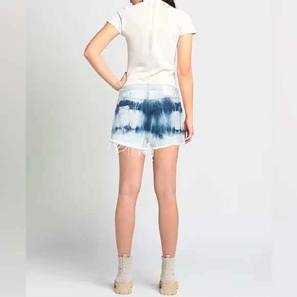 Alanui | Blue Denim Frayed Shorts