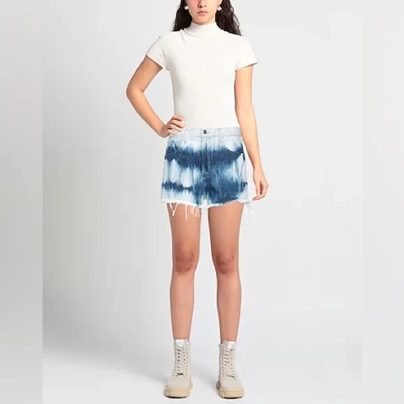 Alanui | Blue Denim Frayed Shorts