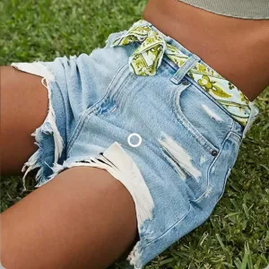 American Eagle Women’s Ripped Highest Rise Mom Denim Shorts/Sz:0/NEW