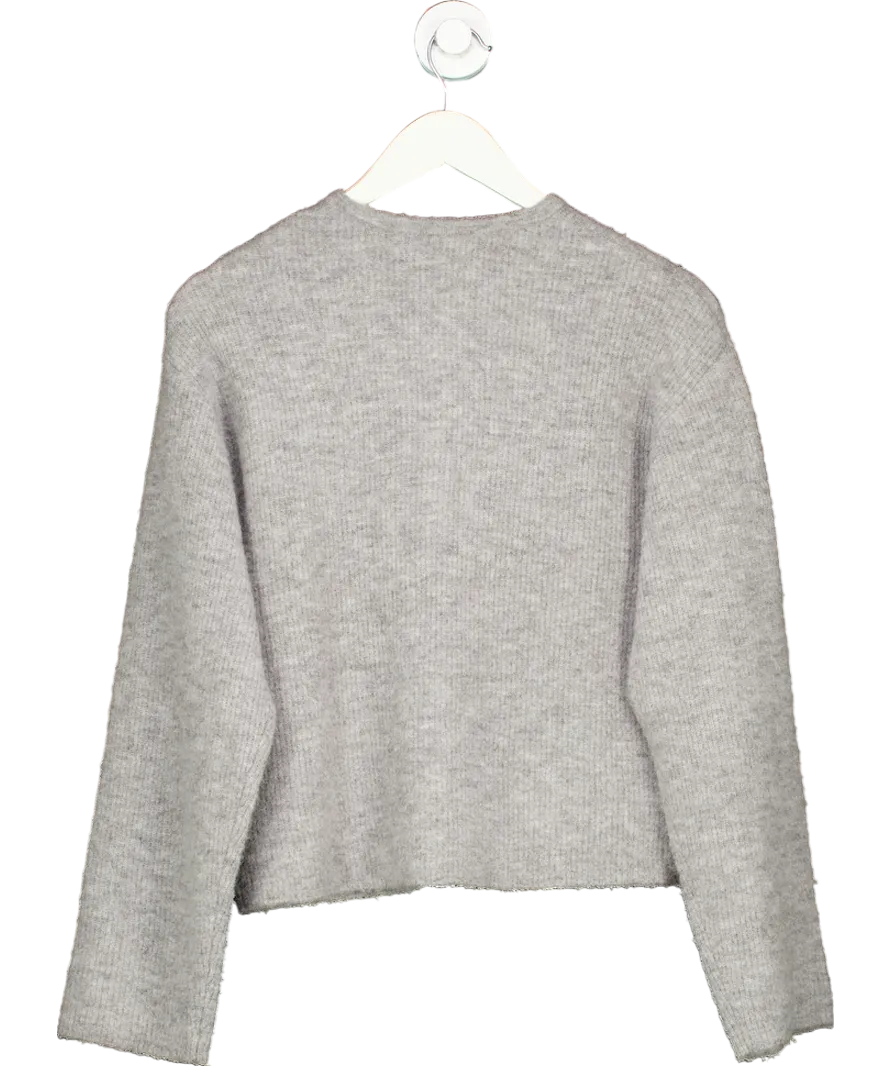& Other Stories Grey Alpaca-blend Knitted Cardigan UK XS