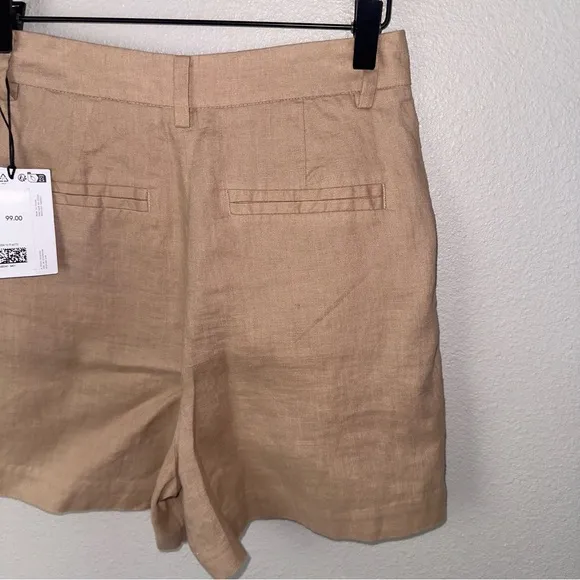 &amp; Other Stories NWT High-Rise Relaxed Tan Linen Shorts