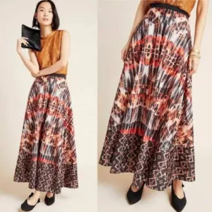 Anthropologie Bhanuni by Jyoti Kaleidoscope Maxi Skirt Brown Multi-Color; Size:S