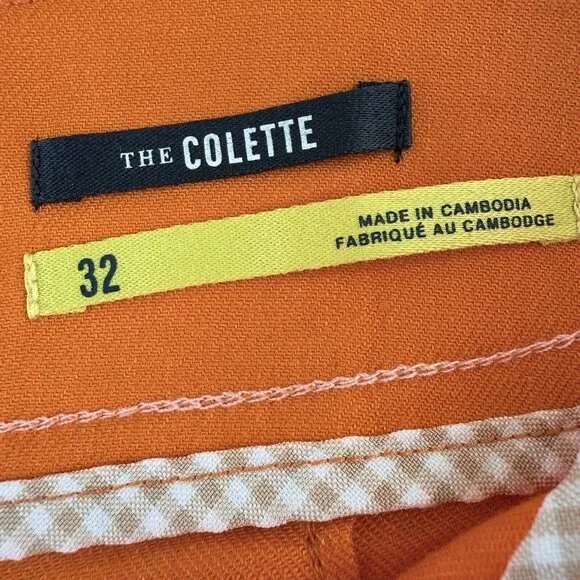 Anthropologie Colette Shorts by Maeve Linen Edition Women’s Size 32 Orange NWT