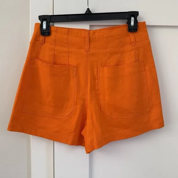 Anthropologie Colette Shorts by Maeve Linen Edition Women’s Size 32 Orange NWT
