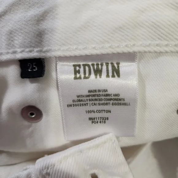 Anthropologie Edwin White Denim Shorts