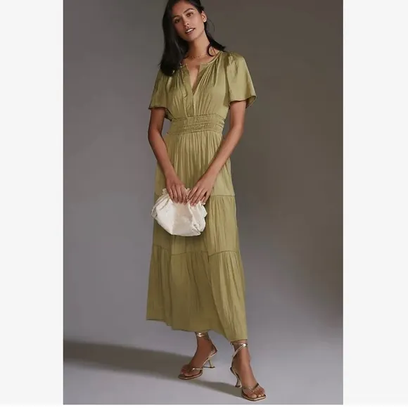 Anthropologie somerset maxi dress light and silky fabric