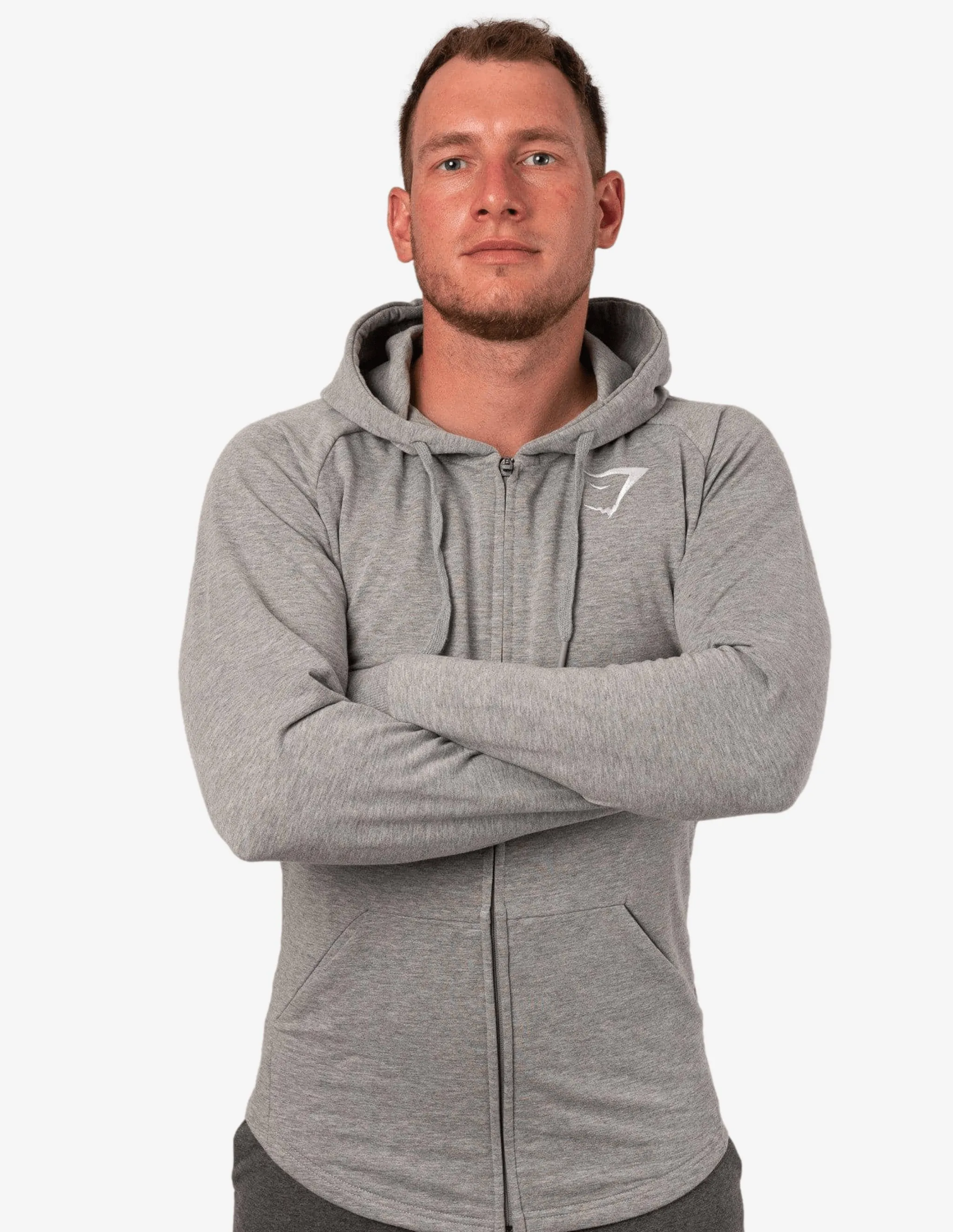 ARK ZIP HOODIE LIGHT GREY MARL