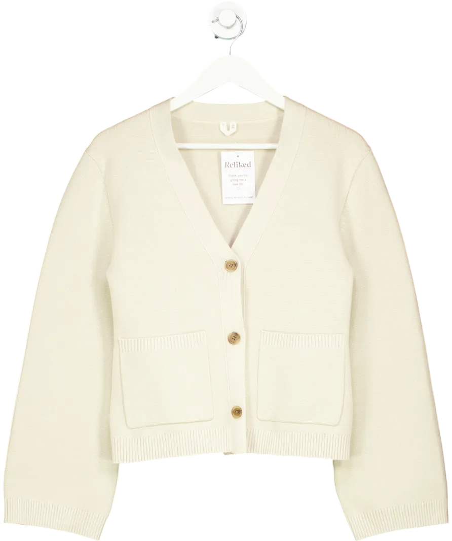 Arket Beige Light Mole Cotton Knit Cardigan UK S