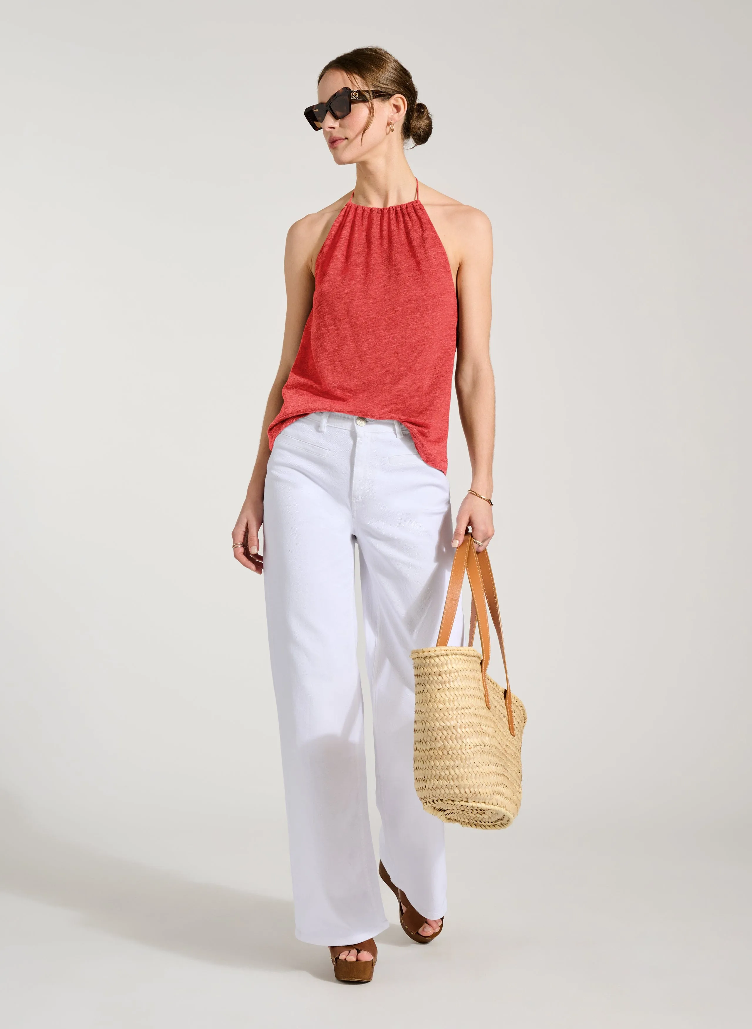 Aster Linen Top | Brick