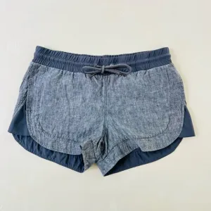 Athleta Beachside Bali Gray Drawstring Linen Shorts 4