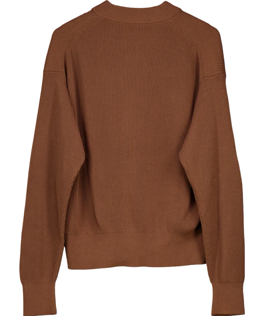 Auralee Brown Cotton Cardigan UK M