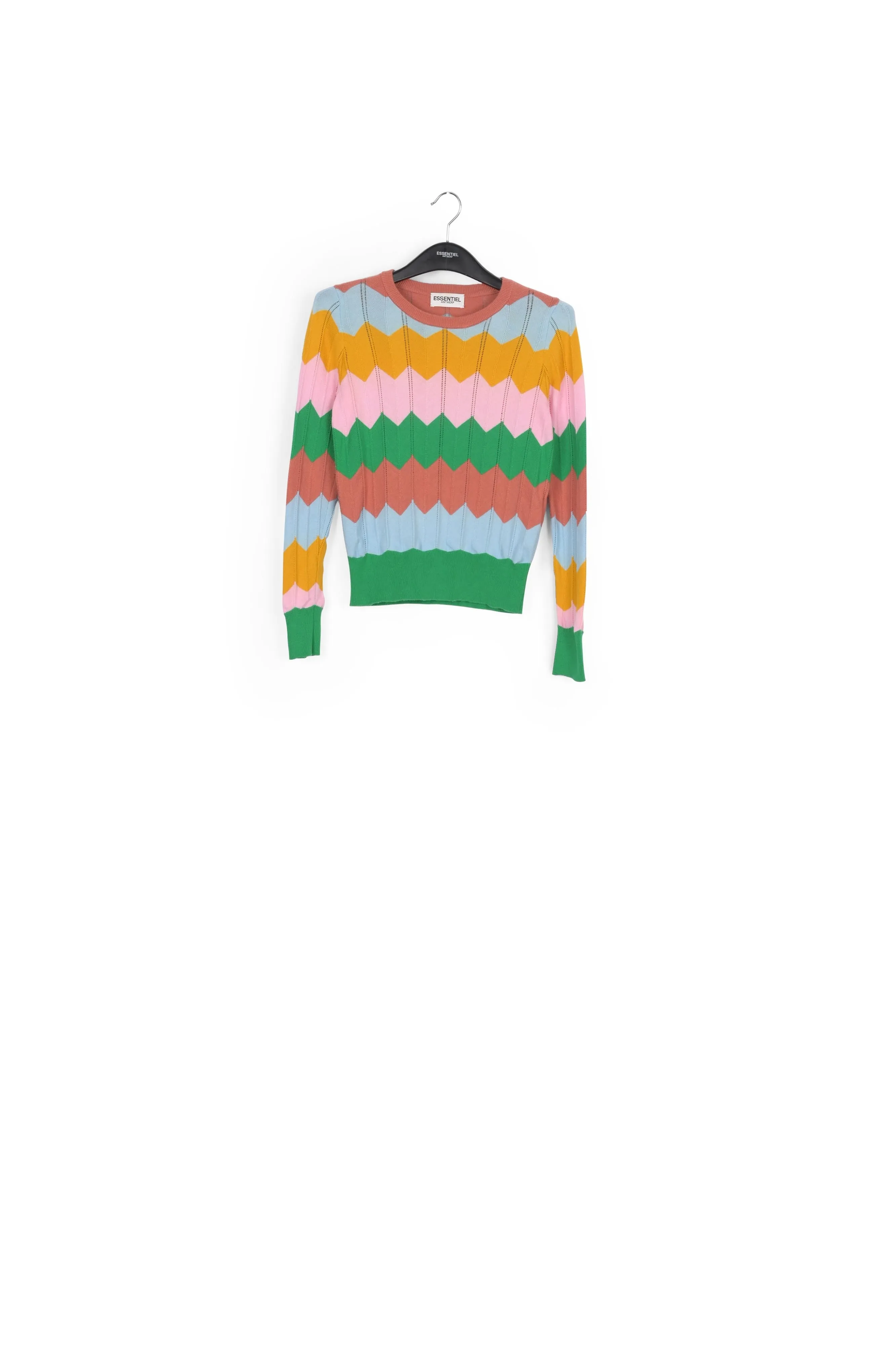Autumn colors zigzag pattern knitted jumper