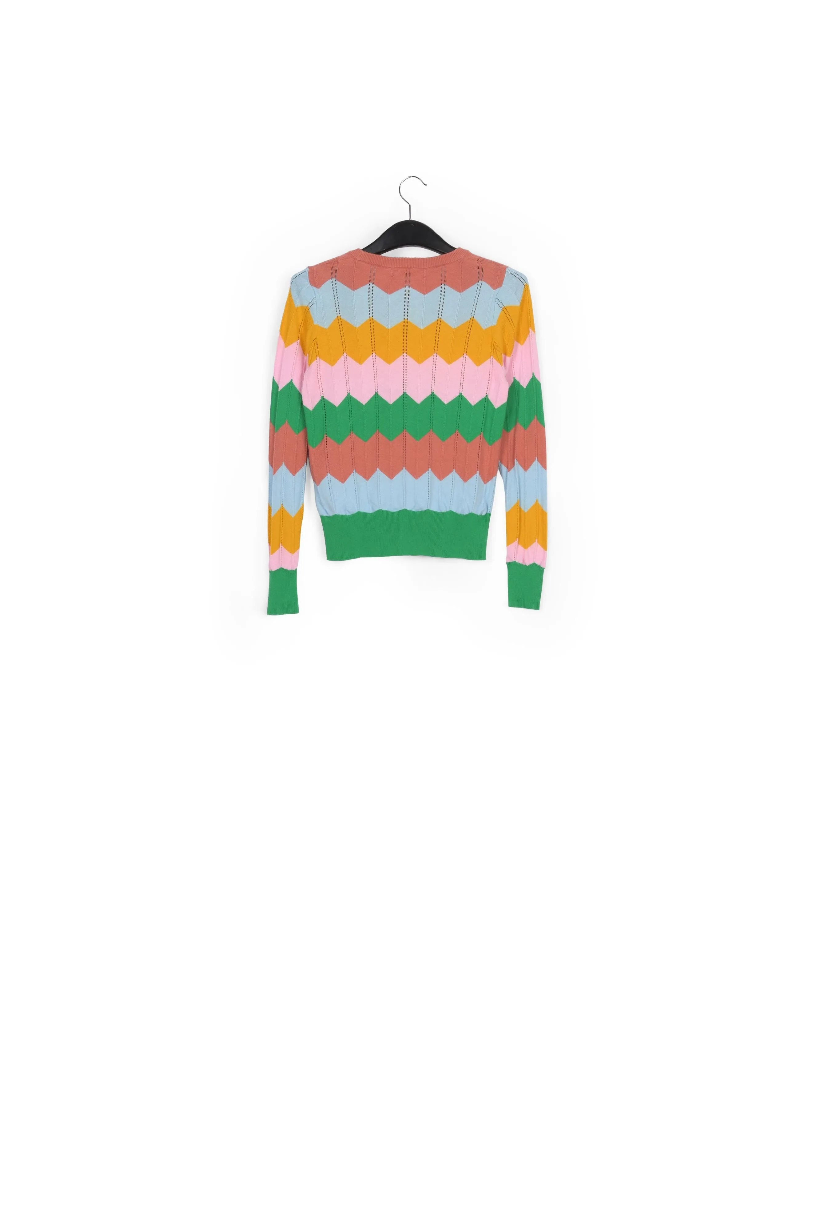 Autumn colors zigzag pattern knitted jumper