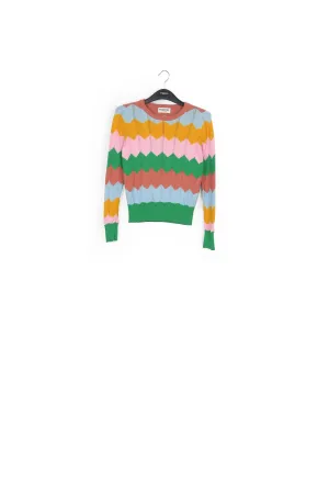 Autumn colors zigzag pattern knitted jumper