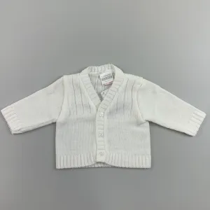 Baby Boys Knitted Design Cardigan - White