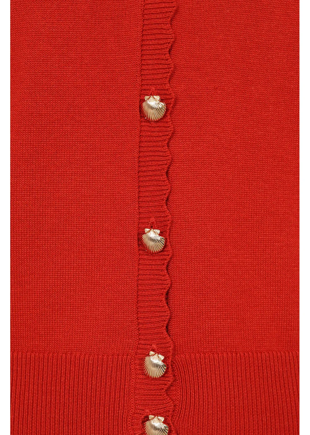 Banned Thelma Scallop Cardigan Red