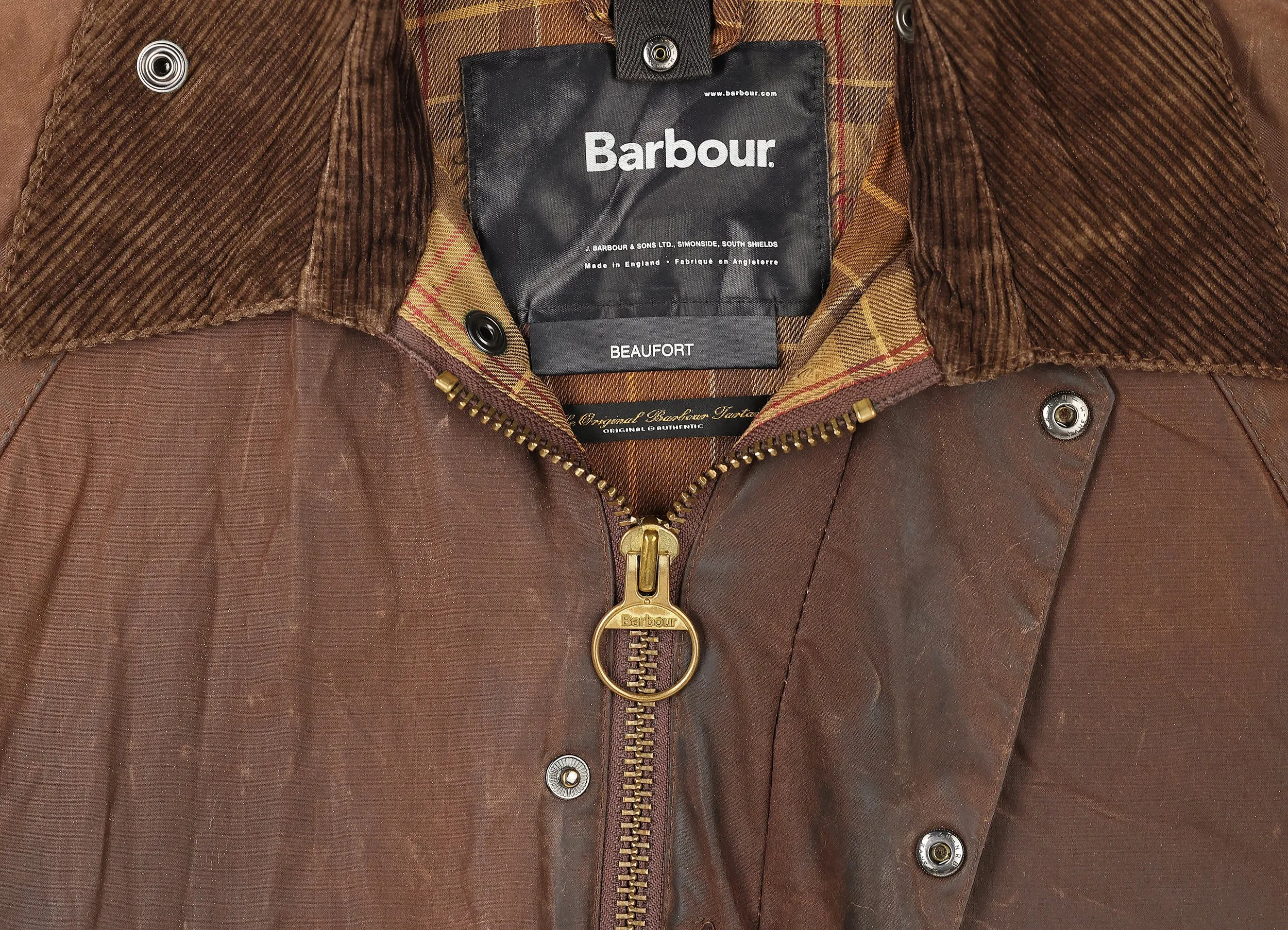 Barbour Beaufort Wax Jacket - Brown - S